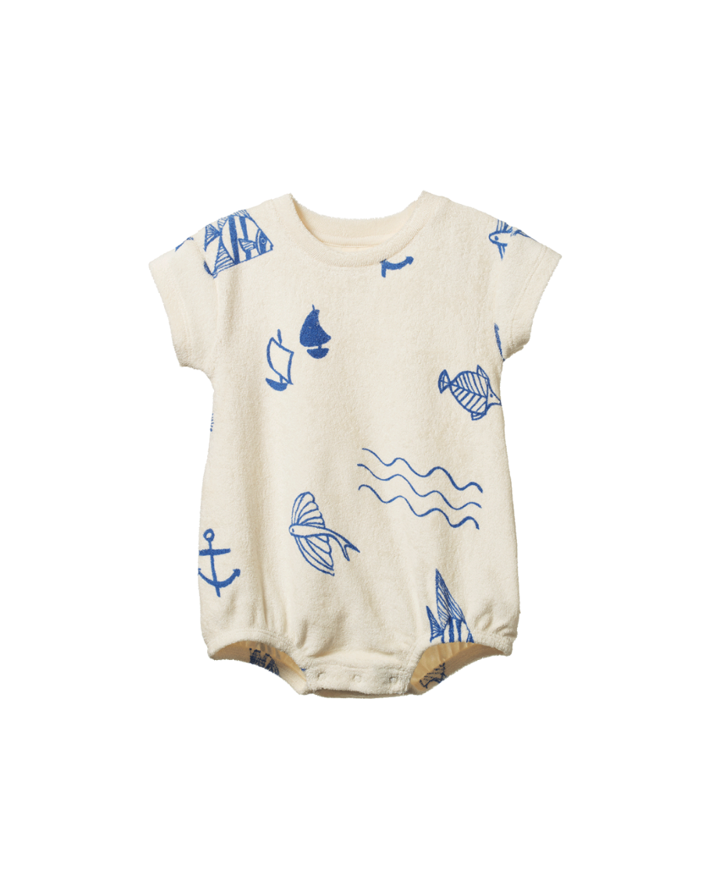 Juno Terry Romper - Atlantic Print