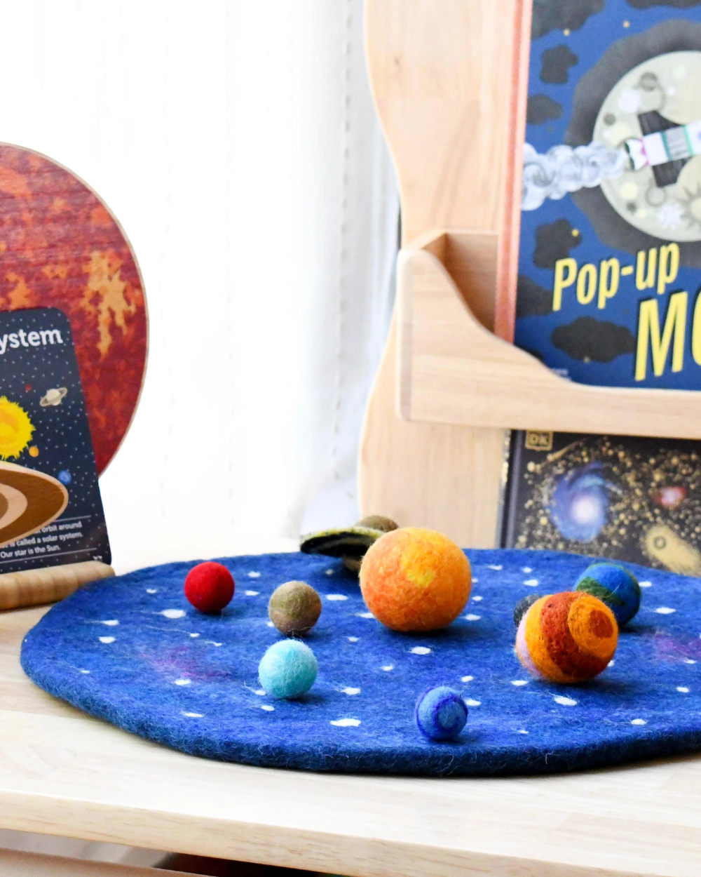 Solar System Outer Space Play Mat with Felt Planets