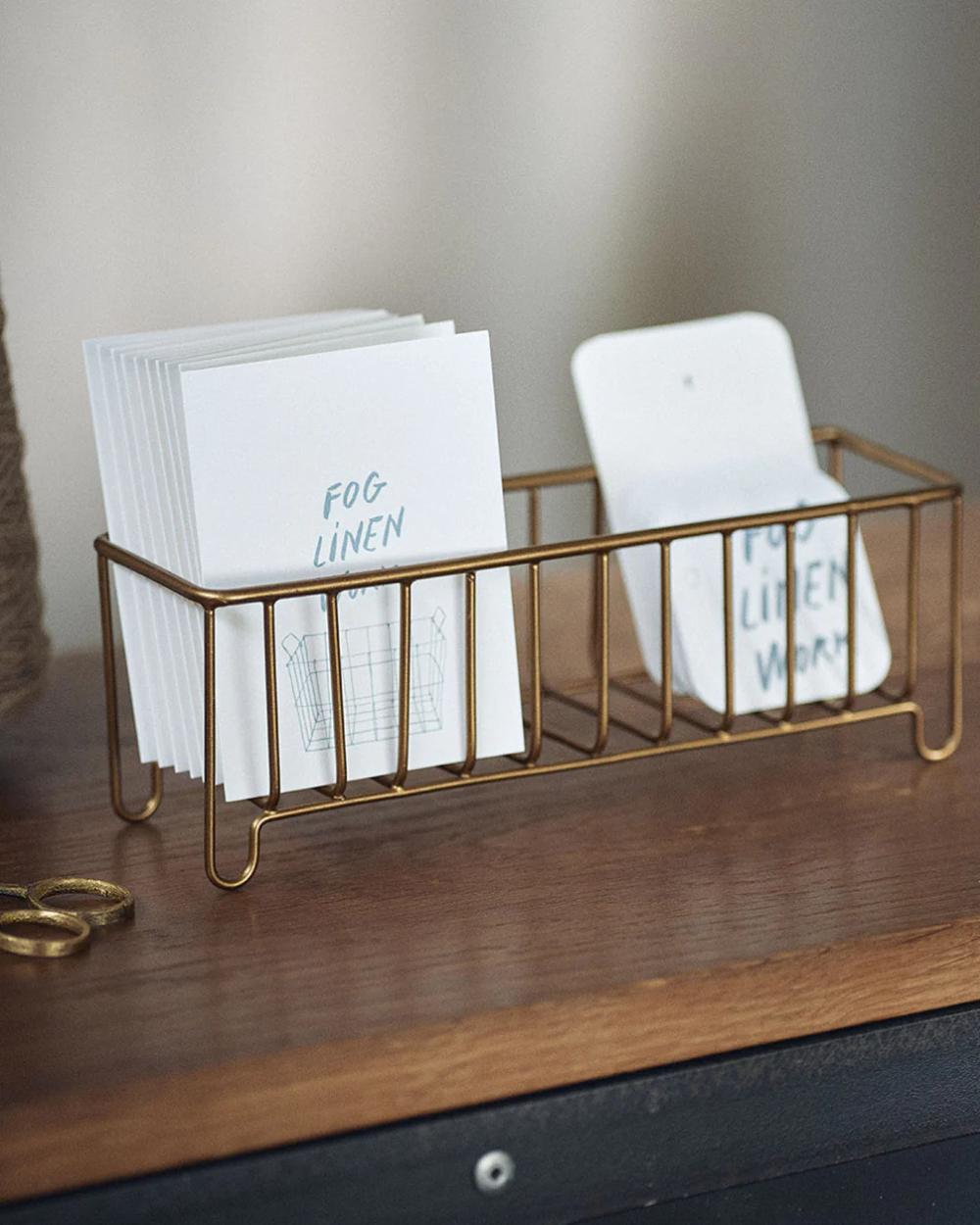 Brass Wire Slender Basket