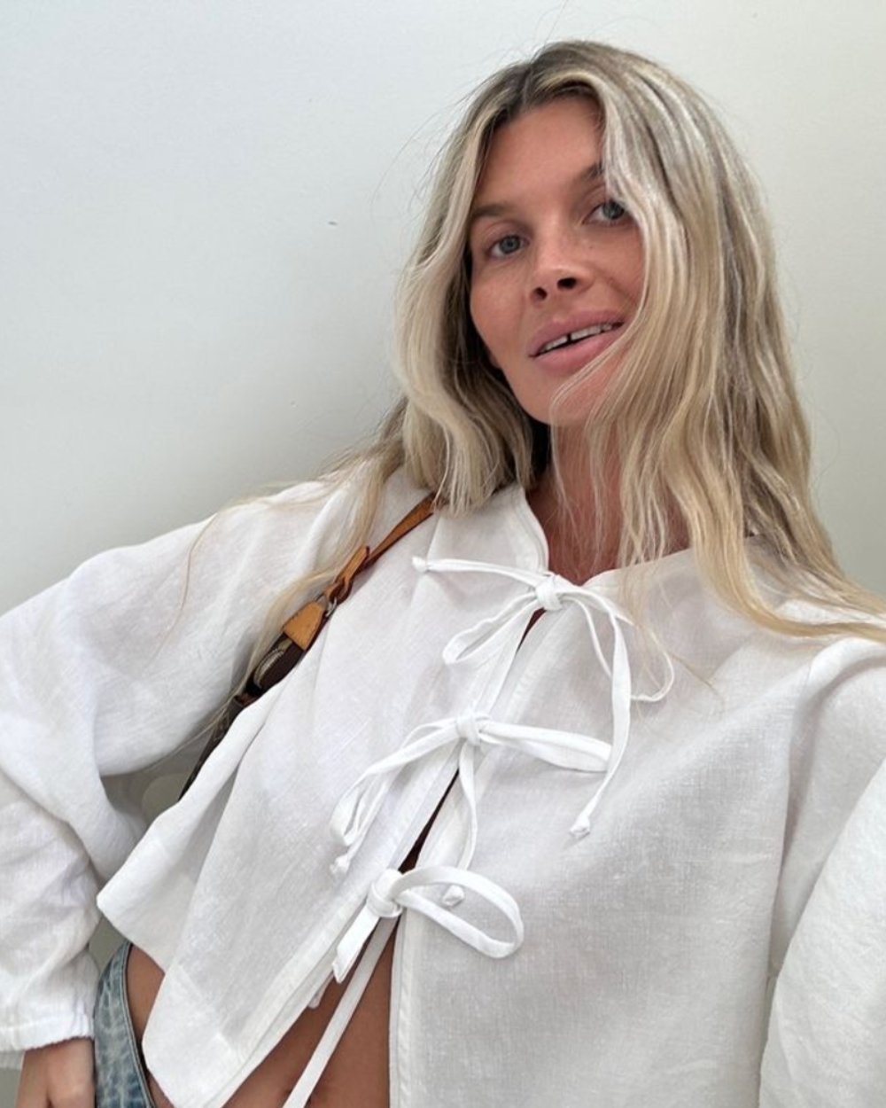 The Tie Top - White Linen