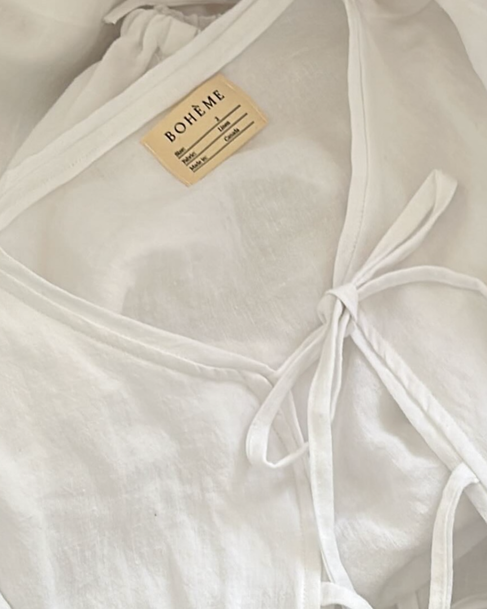 The Tie Top - White Linen