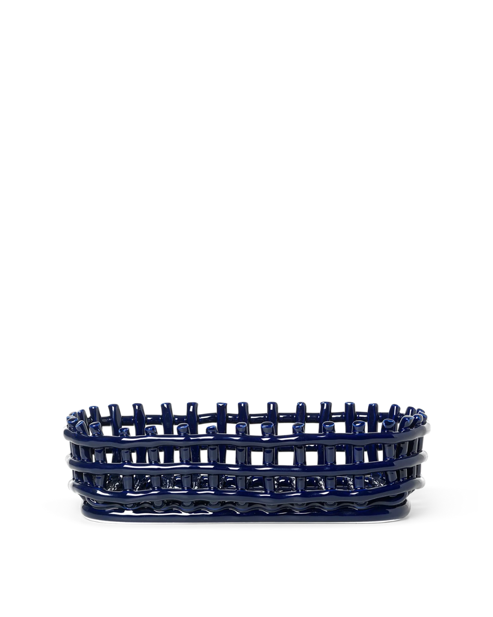 Ceramic Basket - Oval - Blue
