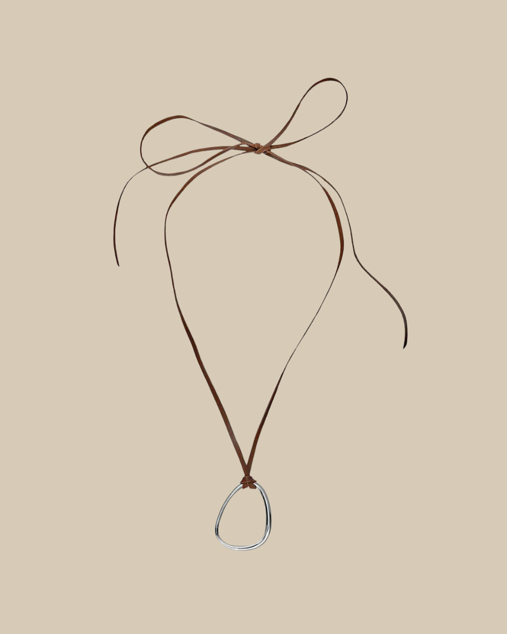 Flow State Pendant on Leather - Silver