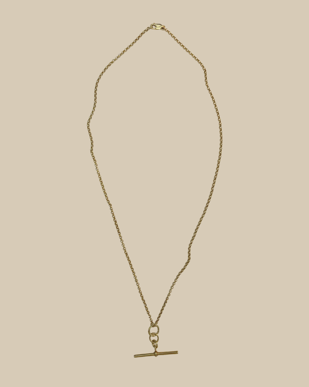 Fob Chain Necklace - Gold Plated Silver
