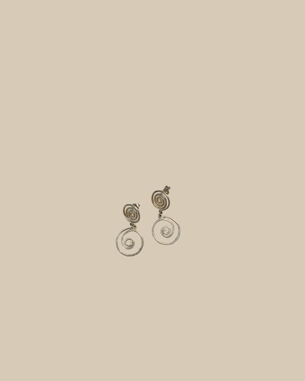 Nautilus (Swirl) Drop Earrings - Silver
