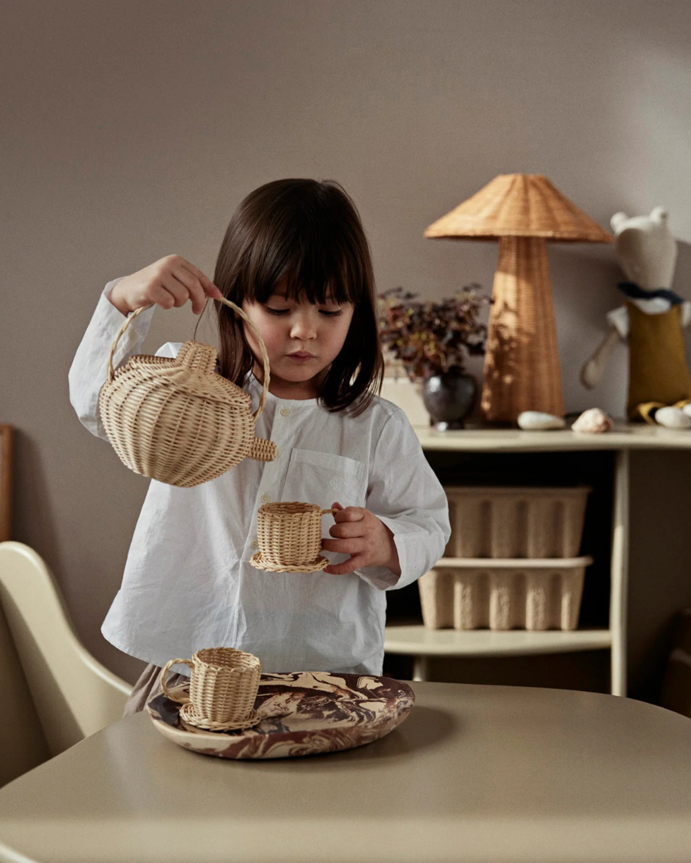 Rattan Tea Set - Natural