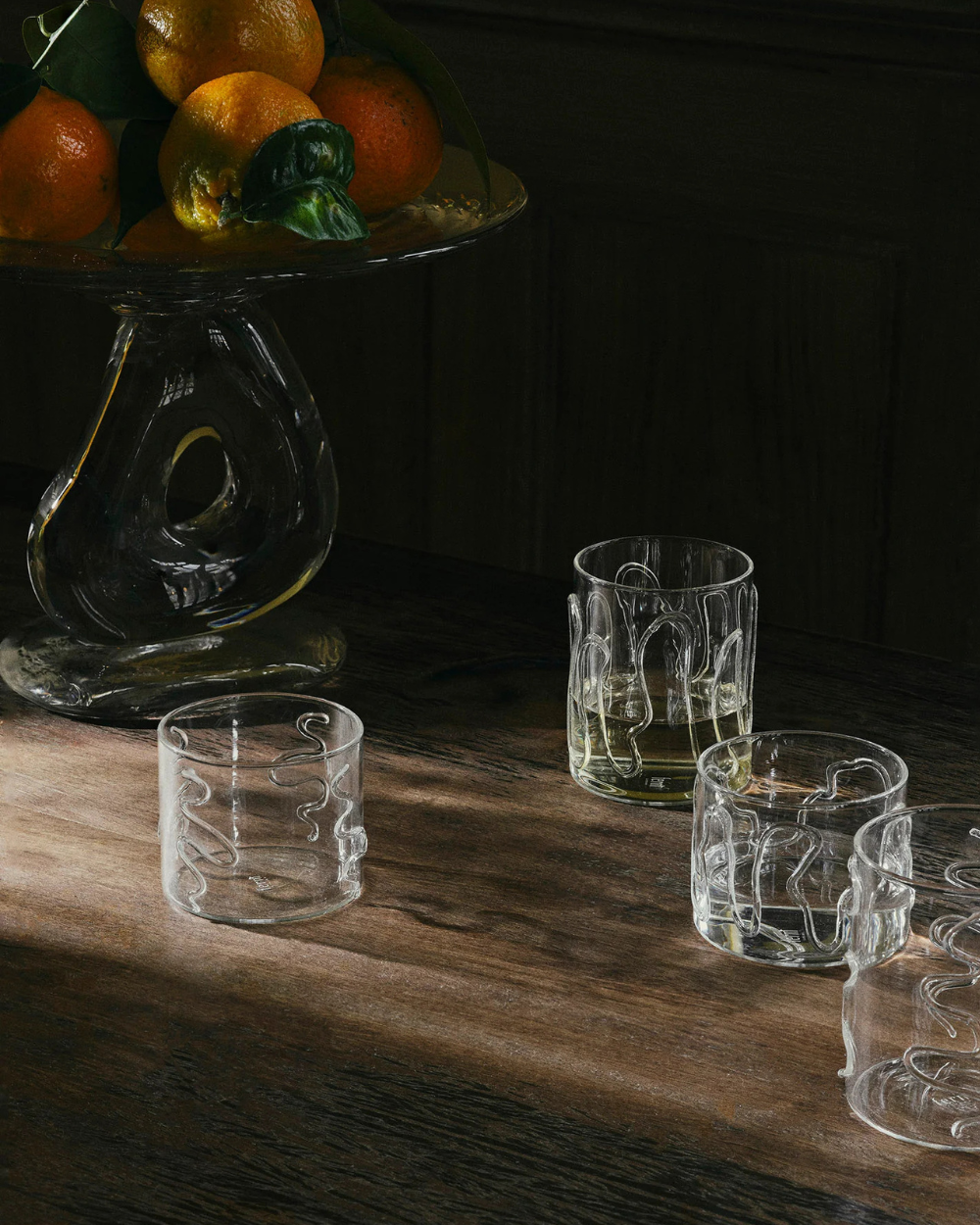 Low Doodle Glasses Set of 2 - Clear