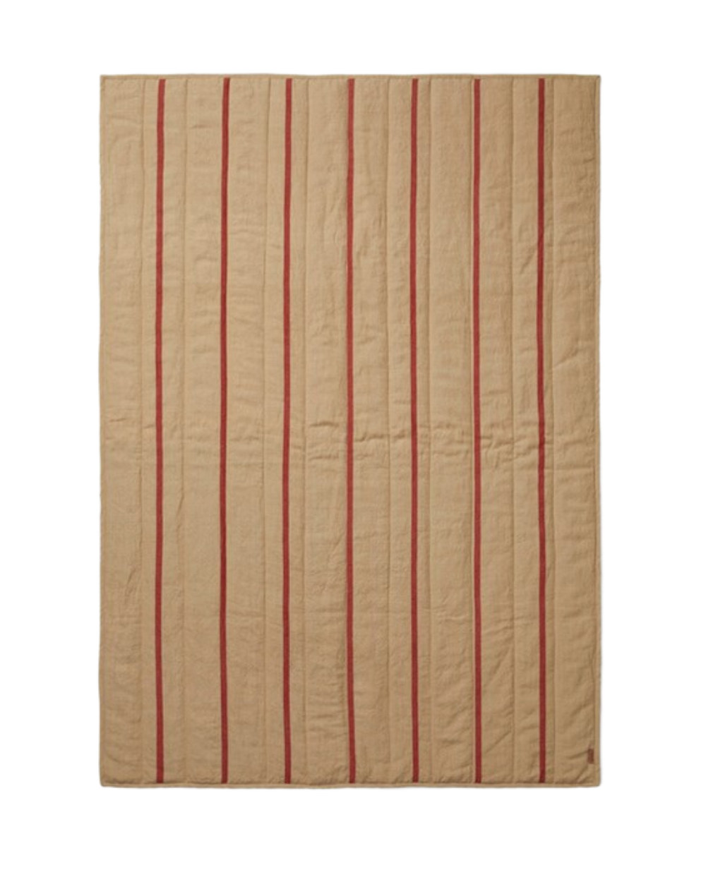 Grand Quilted Blanket - Camel/Red