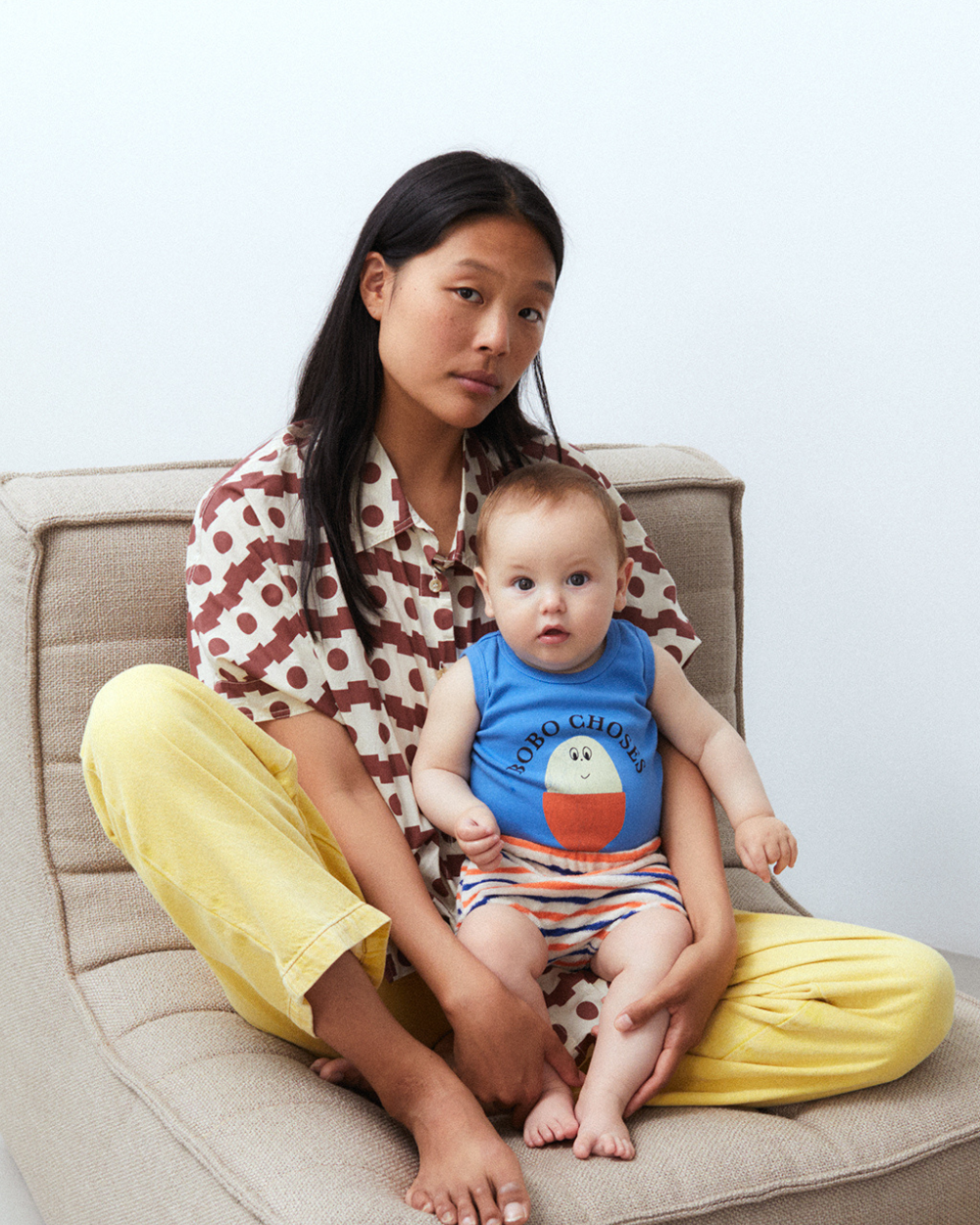 Smiling Stripe Terry Cloth Bloomers - Off White Stripe
