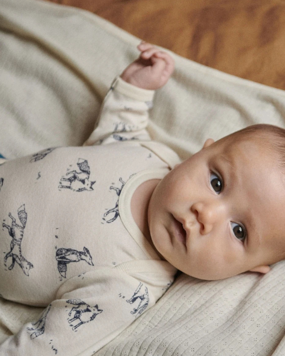 Organic Cotton Longsleeve Bodysuit - Foxy Print