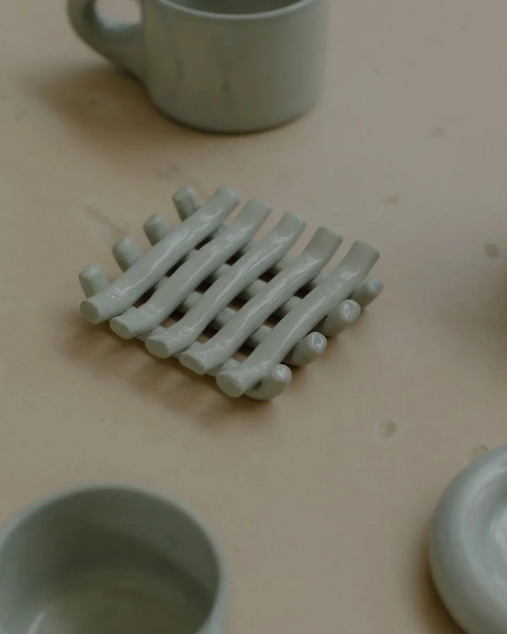 Grid Soap Dish - Steel