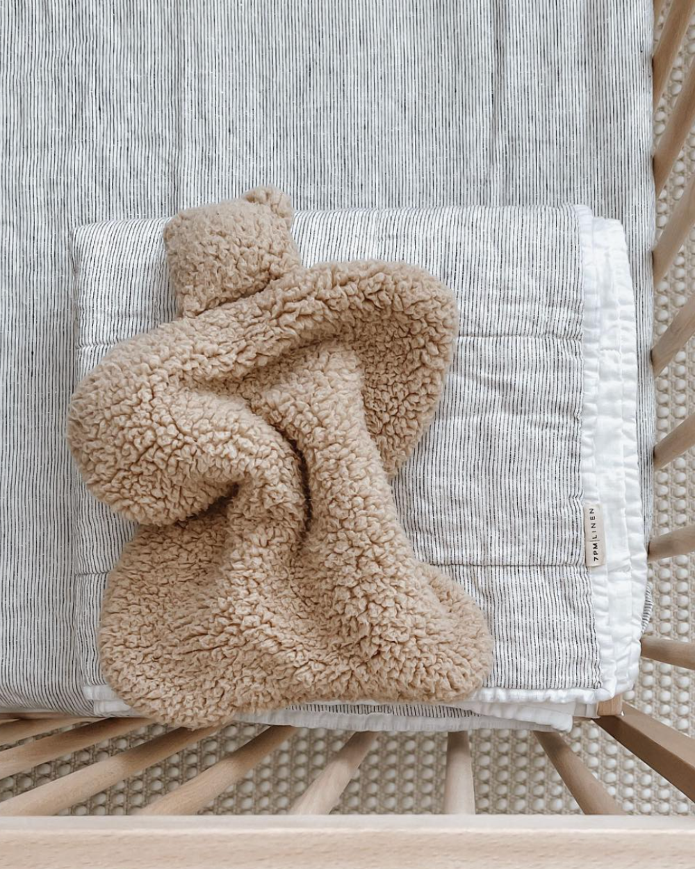 Quilted Blanket / Play Mat - Mini Stripe-White