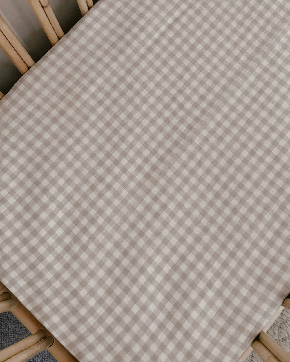 Cot Fitted Sheet - Dove Gingham