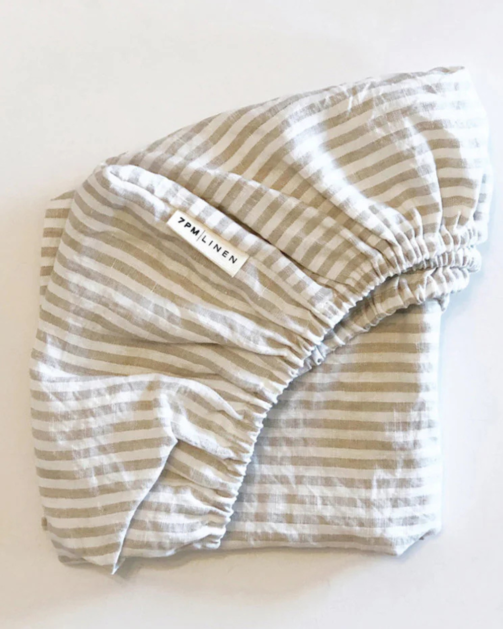 Bassinet Fitted Sheet - Natural Stripe