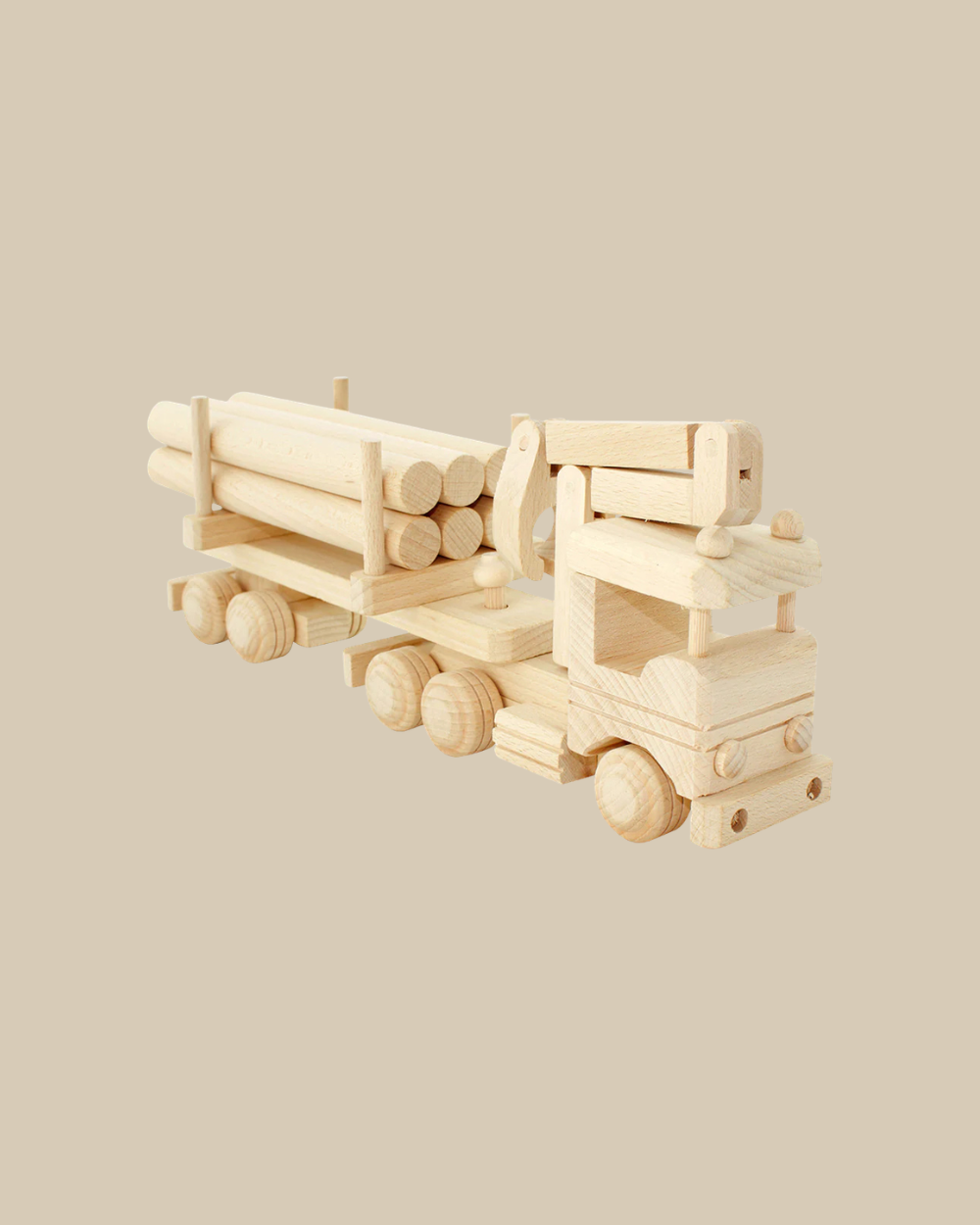 Wooden Truck With Logs & Crane - Montana