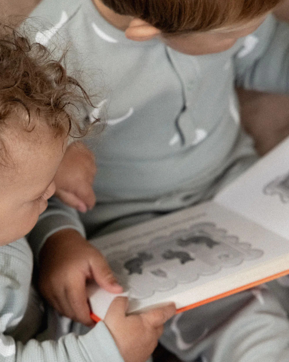 Longsleeve Waffle Pyjamas - Crescent Print