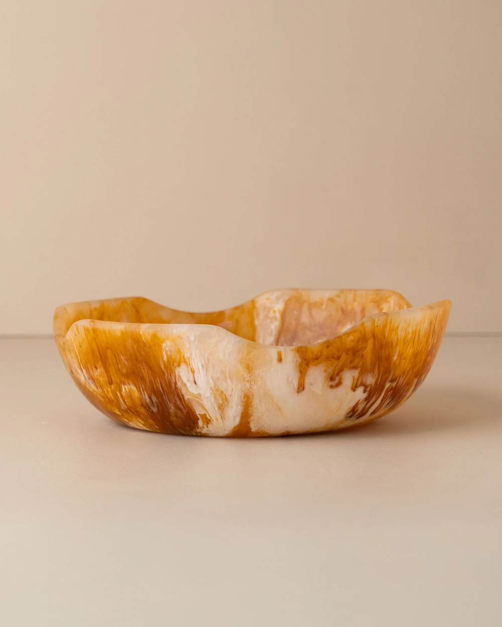 Flow Resin Salad Bowl - Iced Coffee