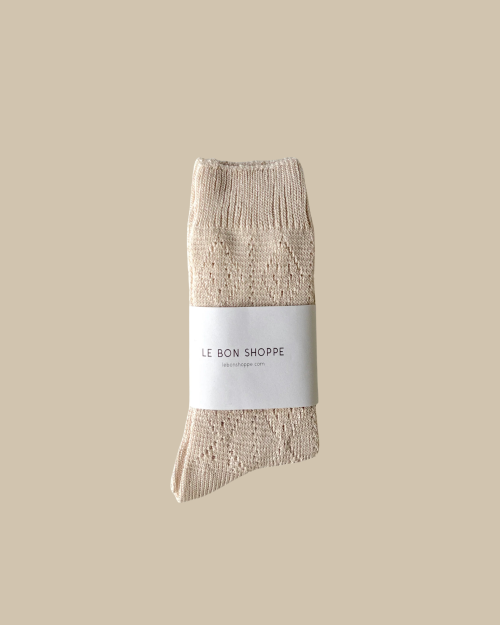 Modal Eyelet Socks - Oyster
