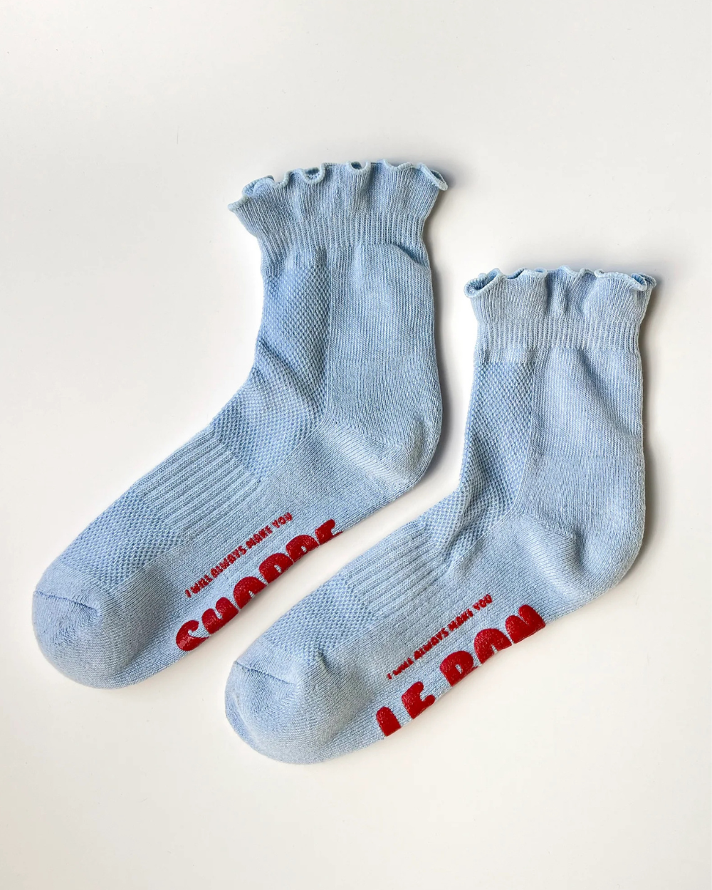 Hugger Socks - Periwinkle/Red