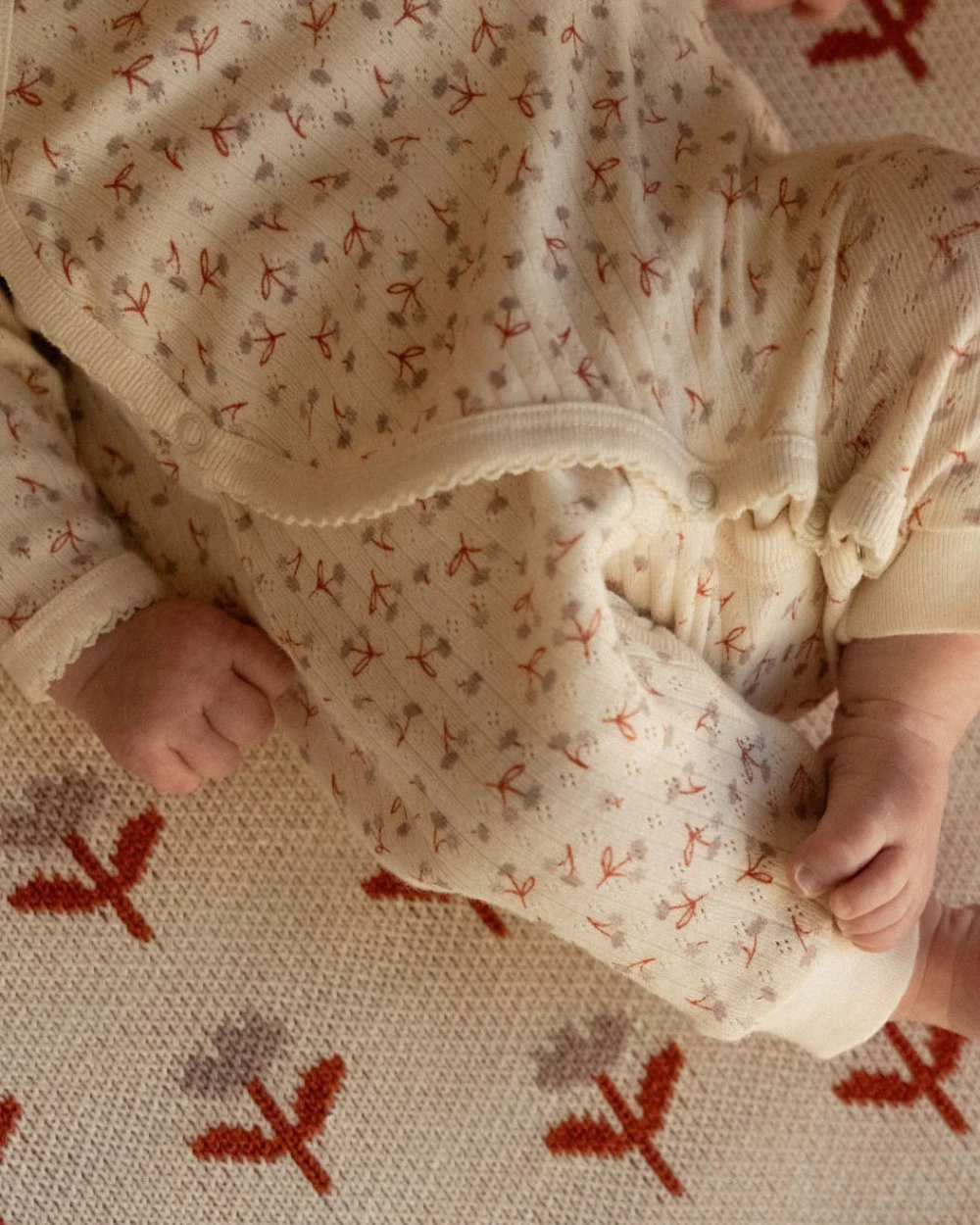 Kimono Pointelle Stretch & Grow - Dandelion Print