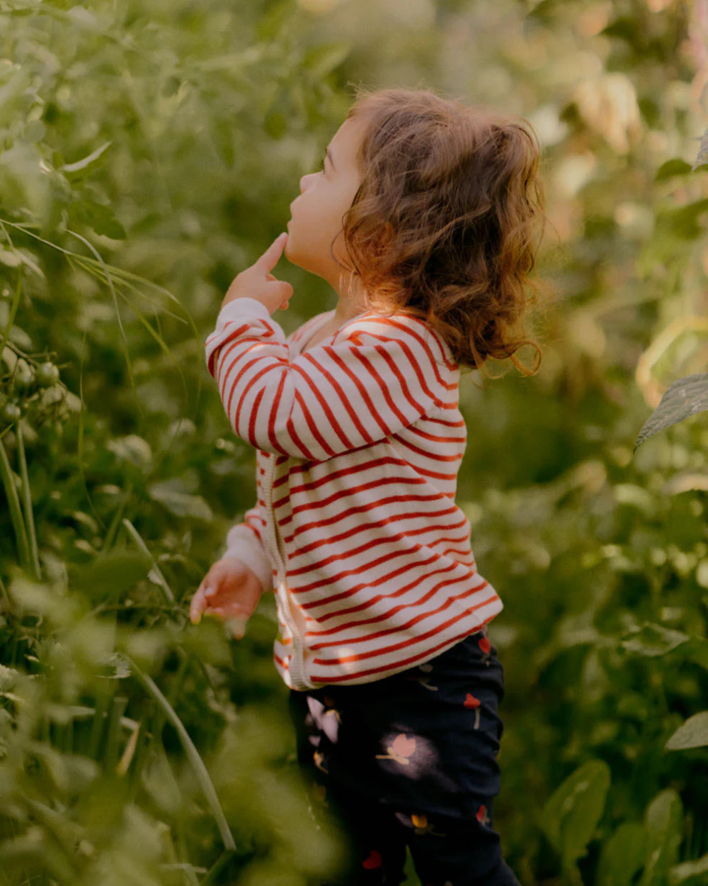 Piper Cardigan - Red Sailor Stripe