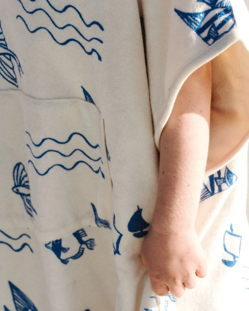 Hooded Poncho Towel - Atlantic print