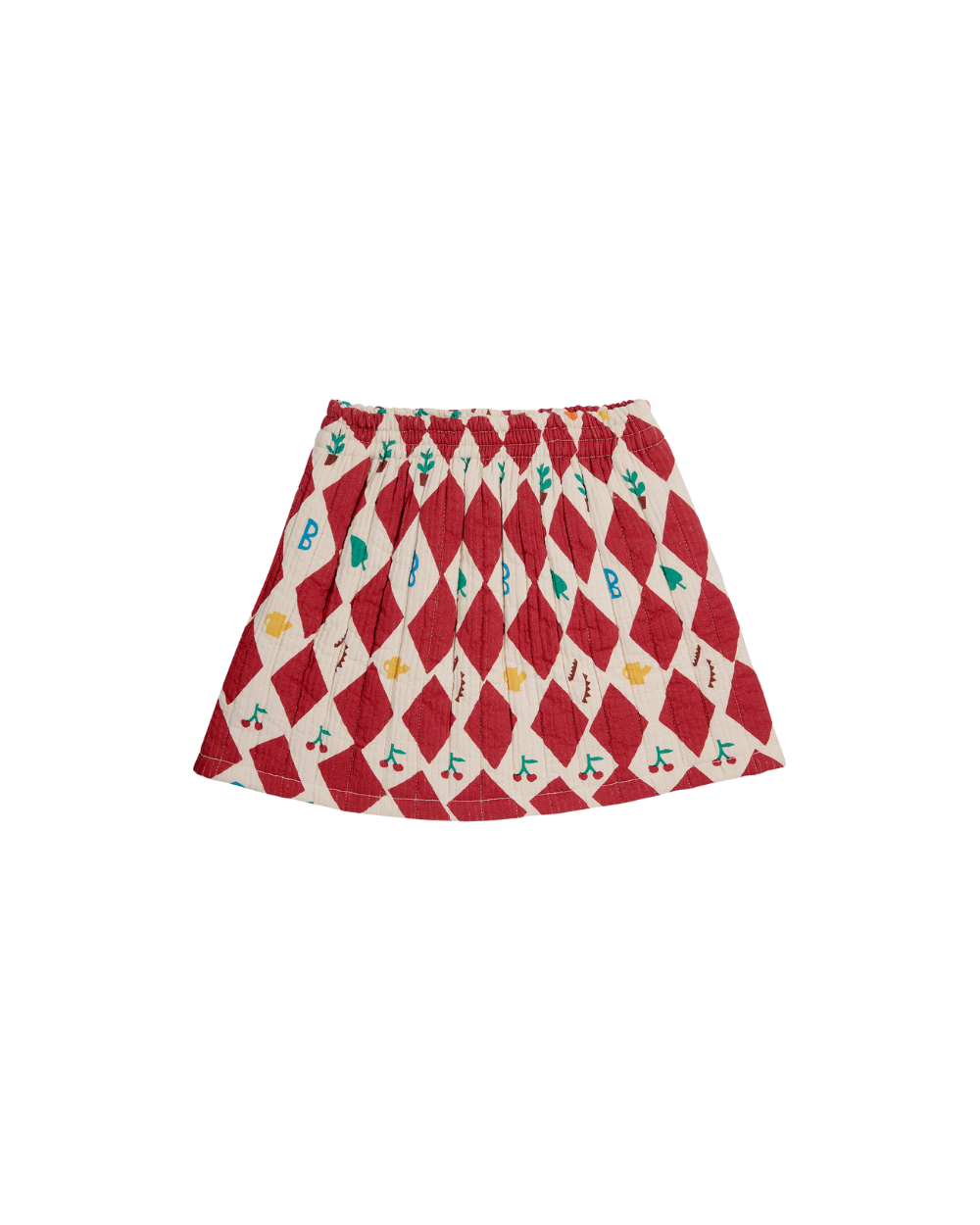 Harlequin All Over Quilted Woven Skirt