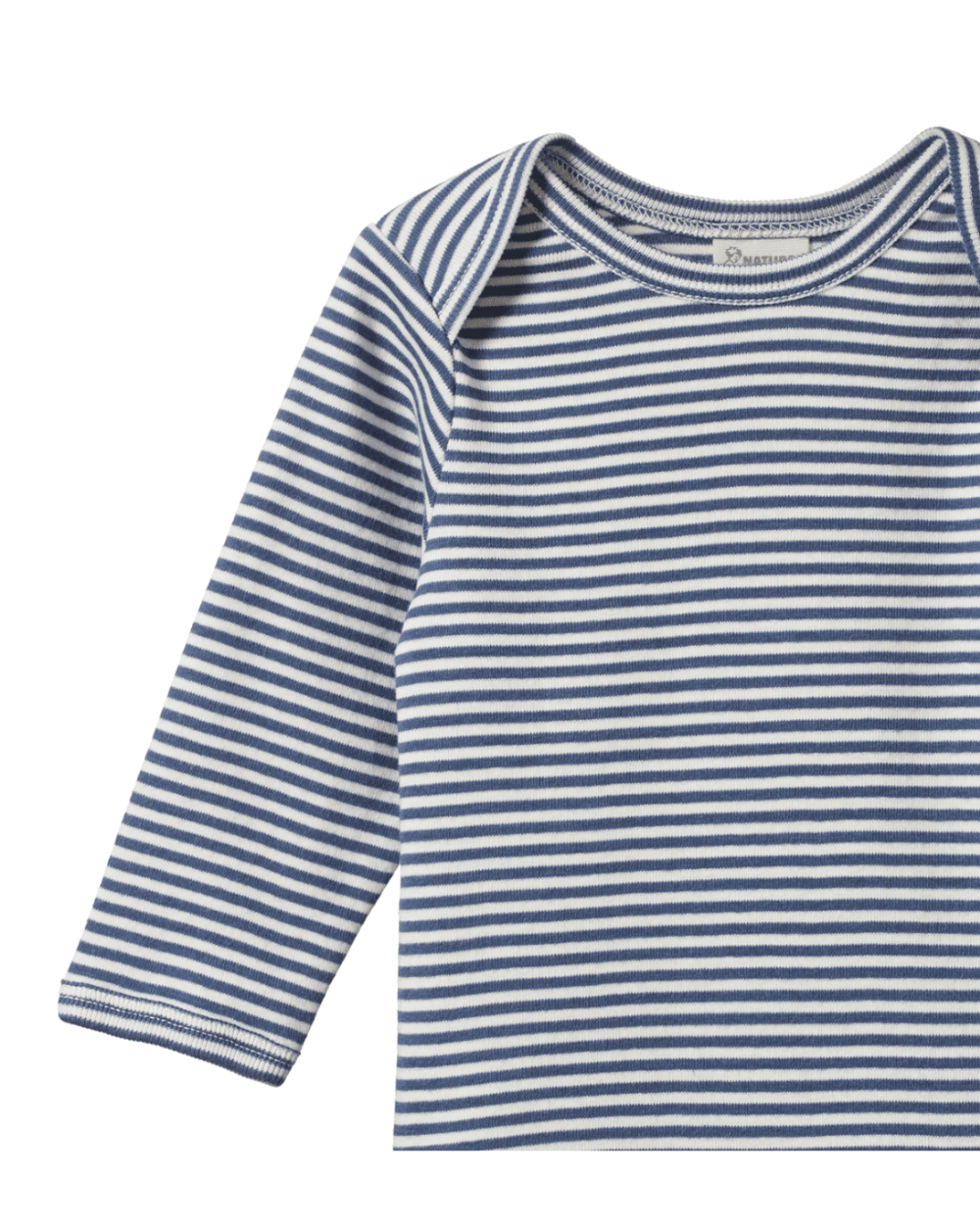 Organic Cotton Longsleeve Bodysuit - Vintage Indigo Stripe