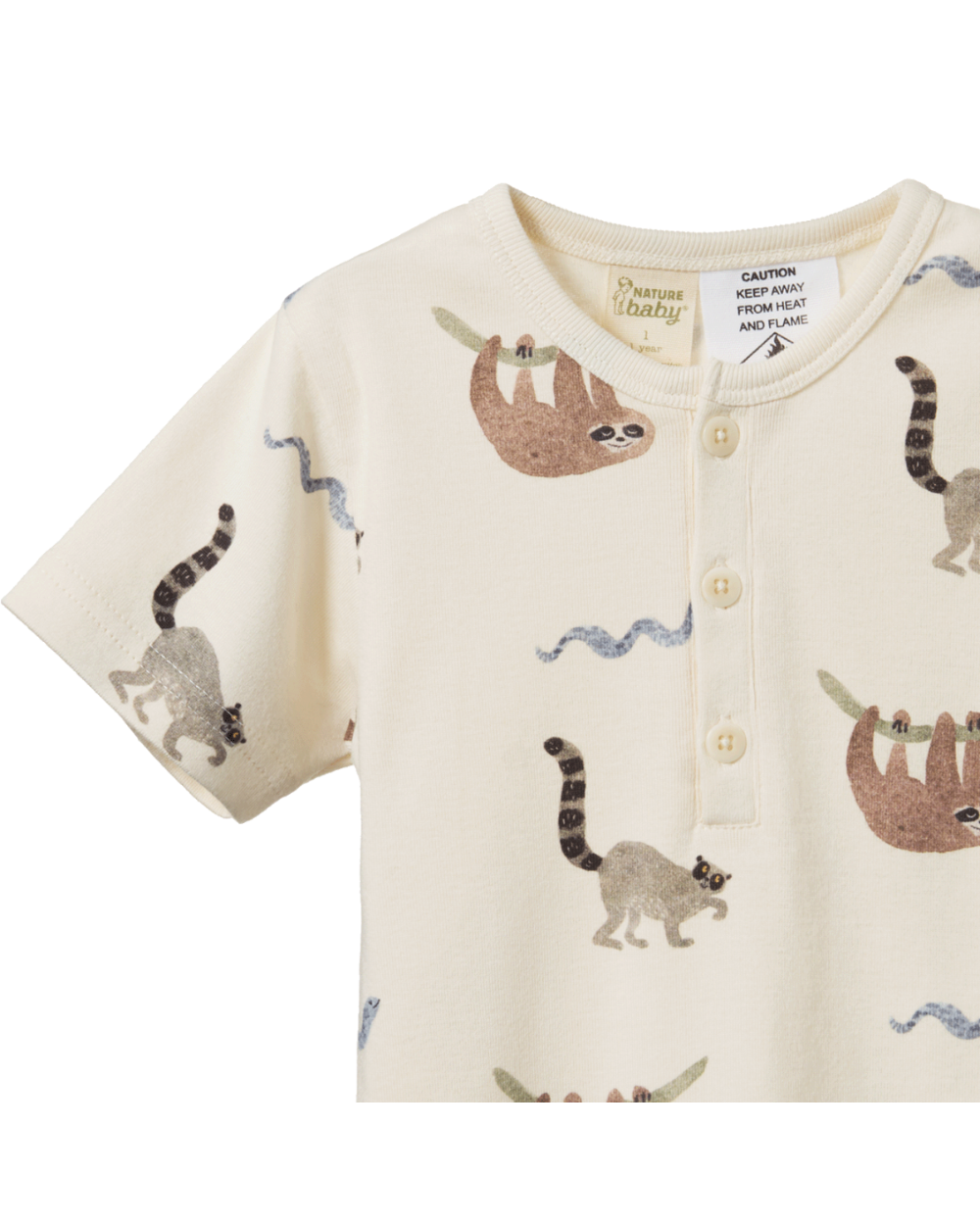 Short Sleeve Pyjama Set - Sloth Print