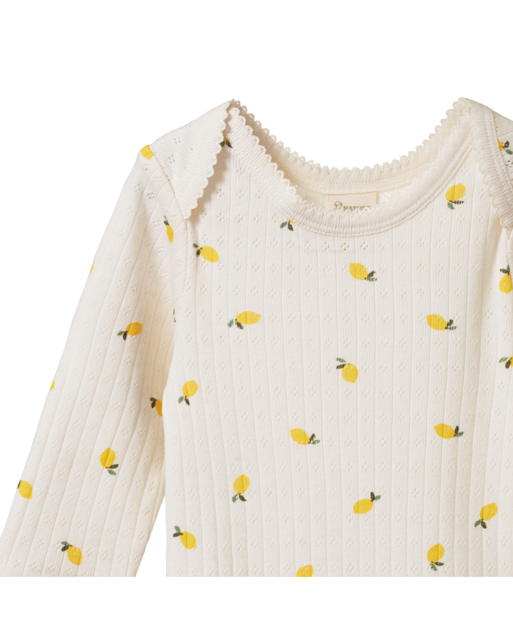Pointelle Longsleeve Bodysuit - Lemon
