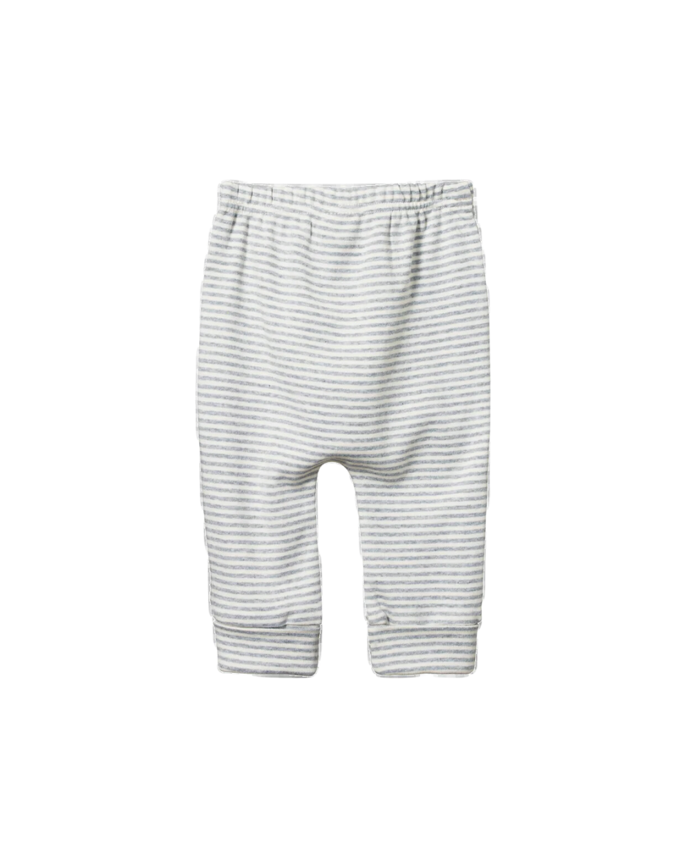 Organic Cotton Drawstring Pants - Greymarl Stripe