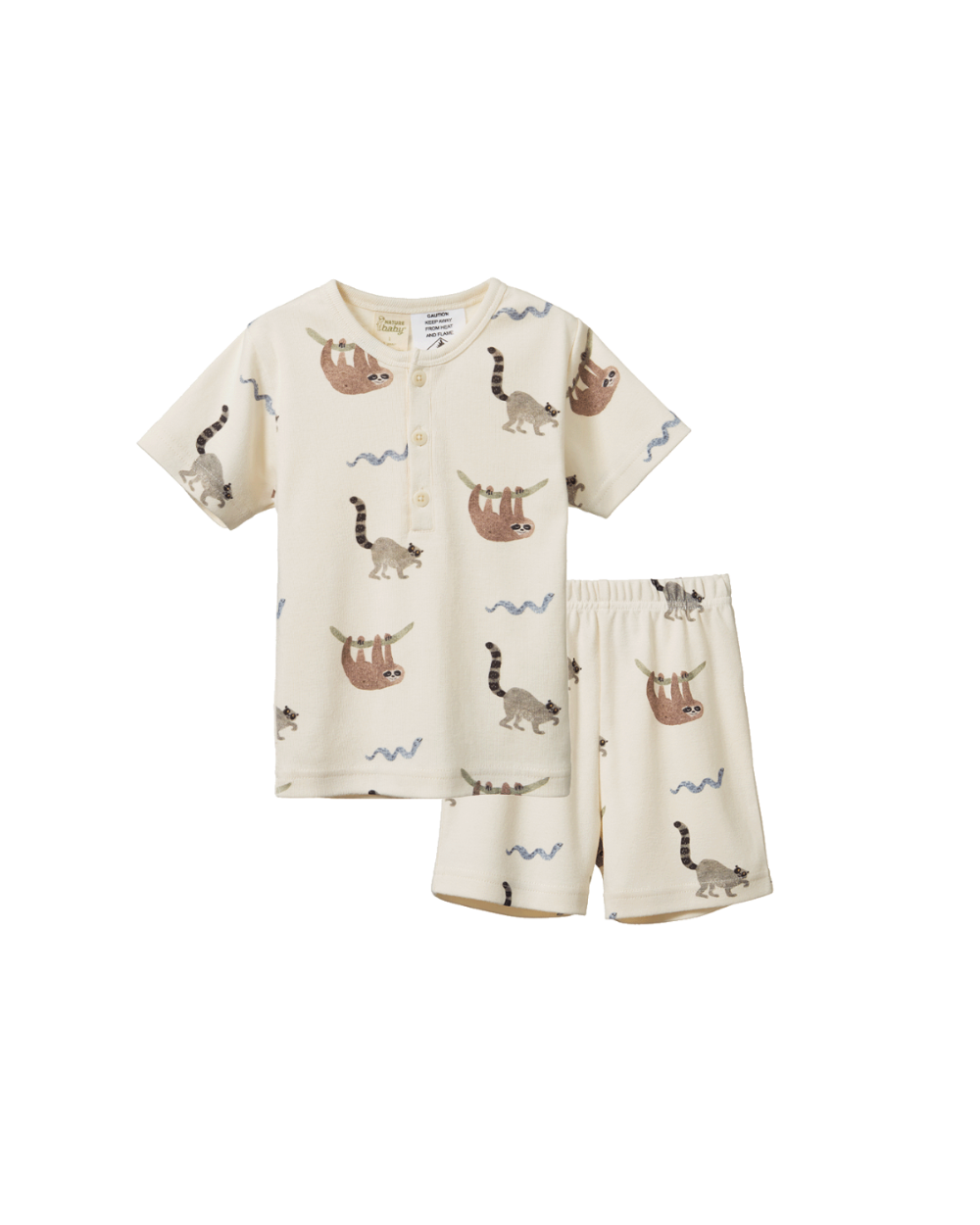 Short Sleeve Pyjama Set - Sloth Print