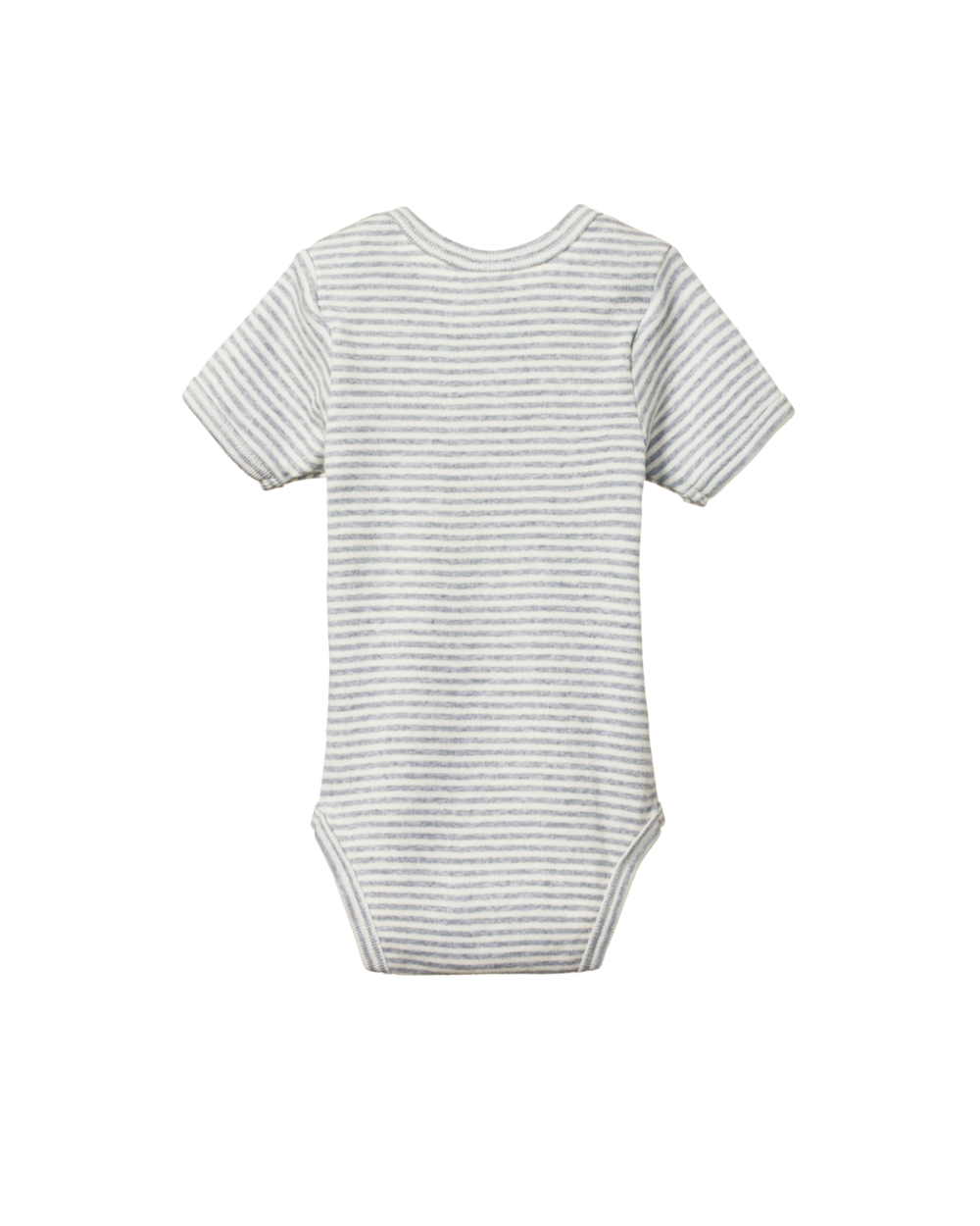 Organic Cotton Shortsleeve Bodysuit - Greymarl Stripe