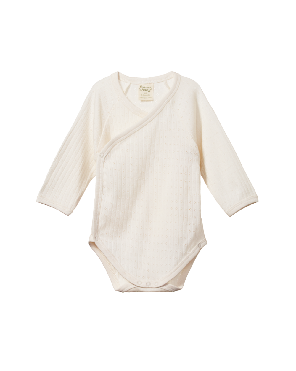 Longsleeve Kimono Pointelle Bodysuit - Natural
