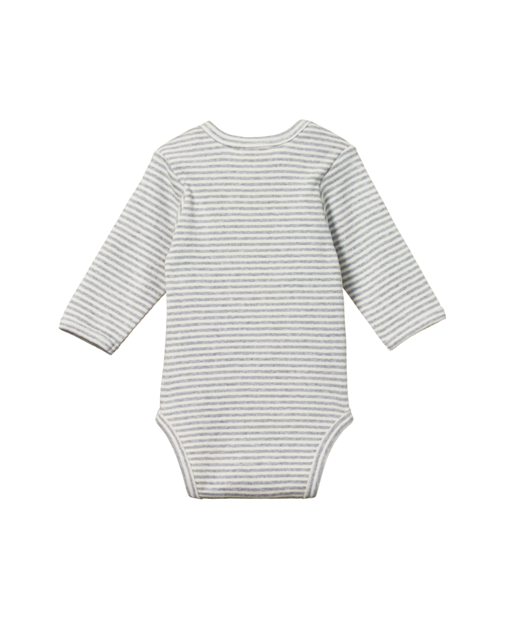 Organic Cotton Longsleeve Bodysuit - Greymarl Stripe