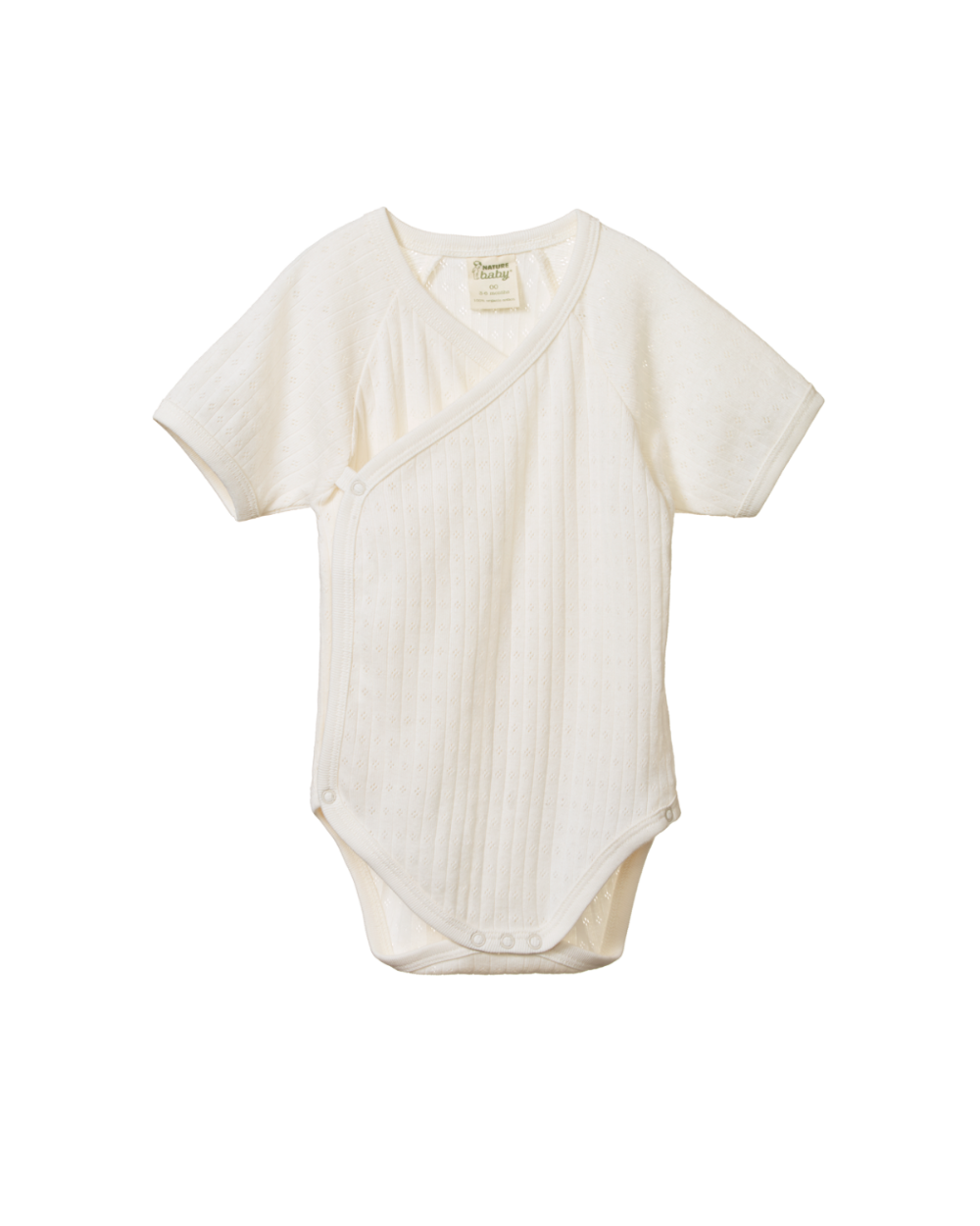 Pointelle Shortsleeve Kimono Bodysuit - Natural