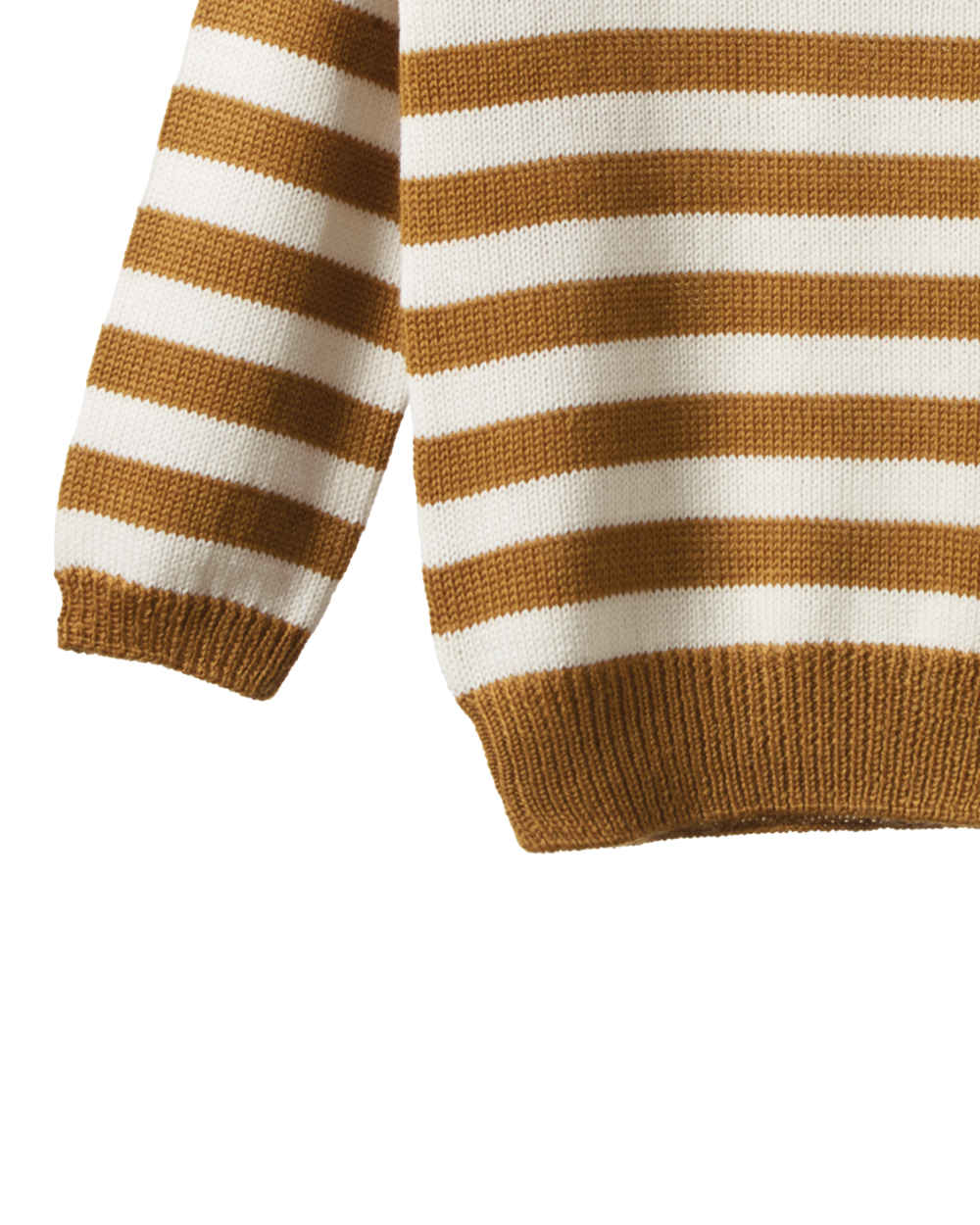 Merino Knit Pullover - Toffee Bold Stripe