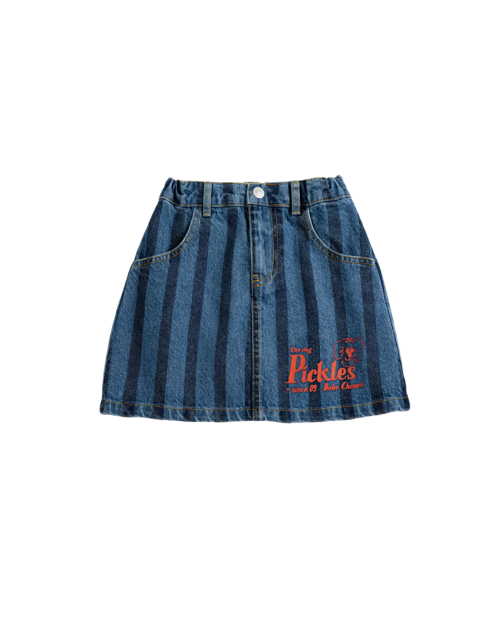 Pickles The Dog Striped Denim Skirt