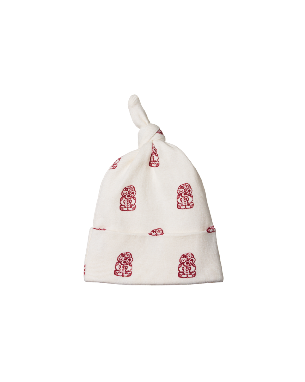 Cotton Knotted Beanie - Tiki Print