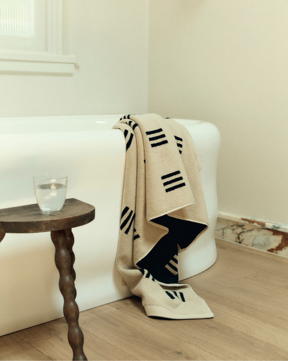 Claremont Bath Towel - Sand & Noir