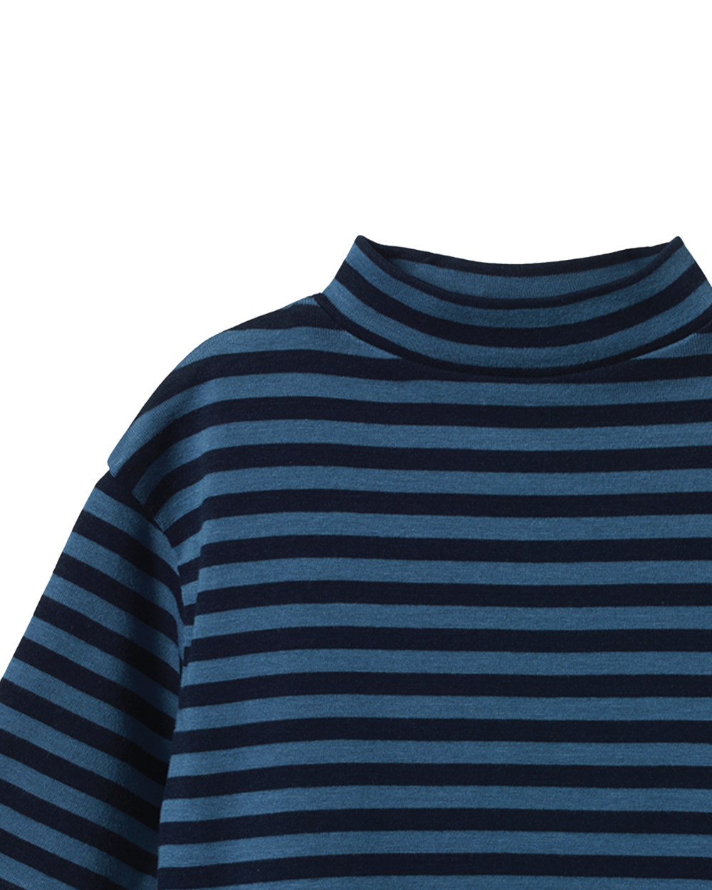 Turtle Neck - Navy/Teal Stripe
