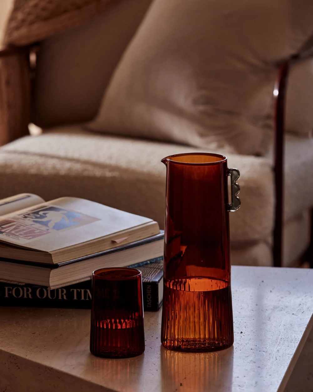 Kairos Large Water Glass Set 2 - Dark Amber