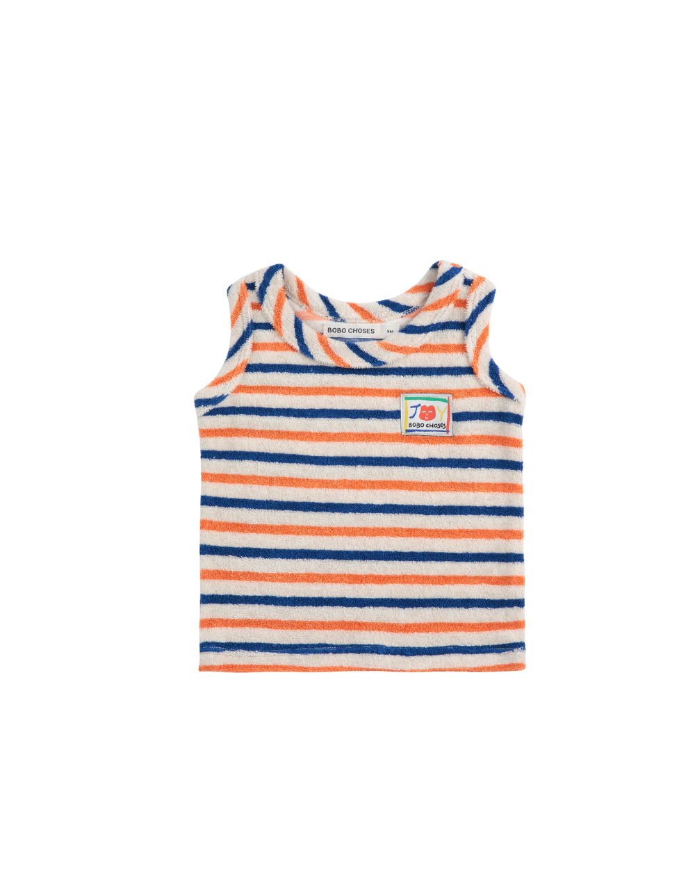 Smiling Stripe Terry Cloth Tank Top - Off White Stripe