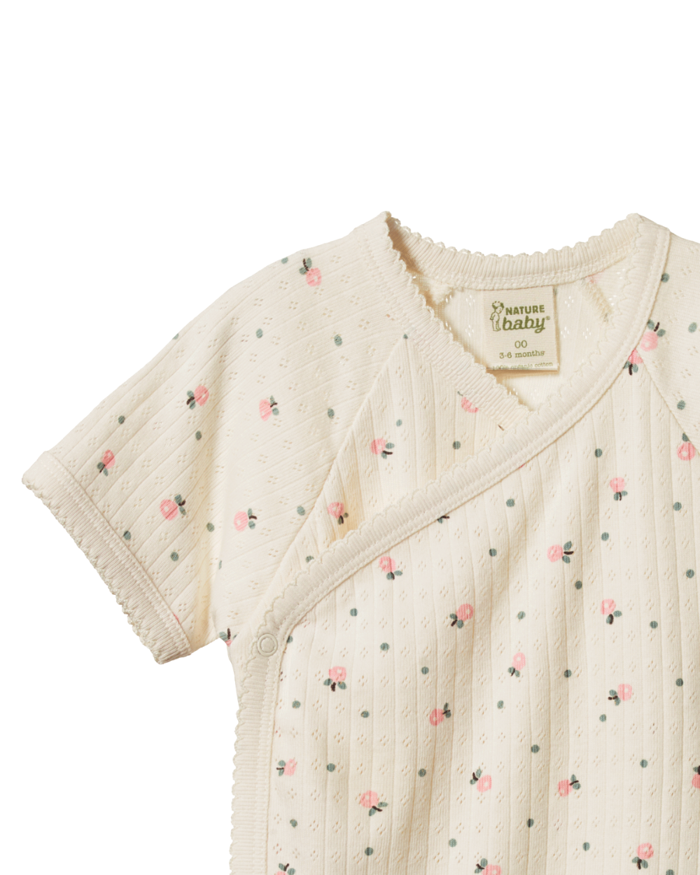 Pointelle Shortsleeve Kimono Bodysuit - Posey Blossom