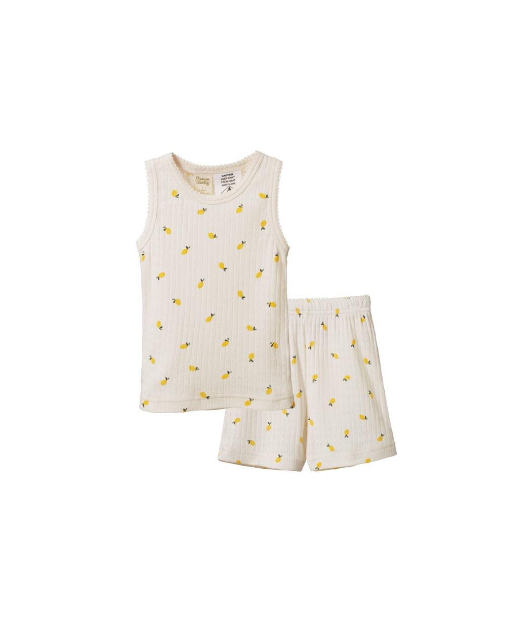 Pointelle Singlet Pyjama Set - Lemon Print