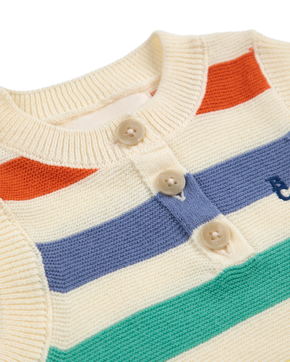 Multicoloured Striped Knitted Playsuit