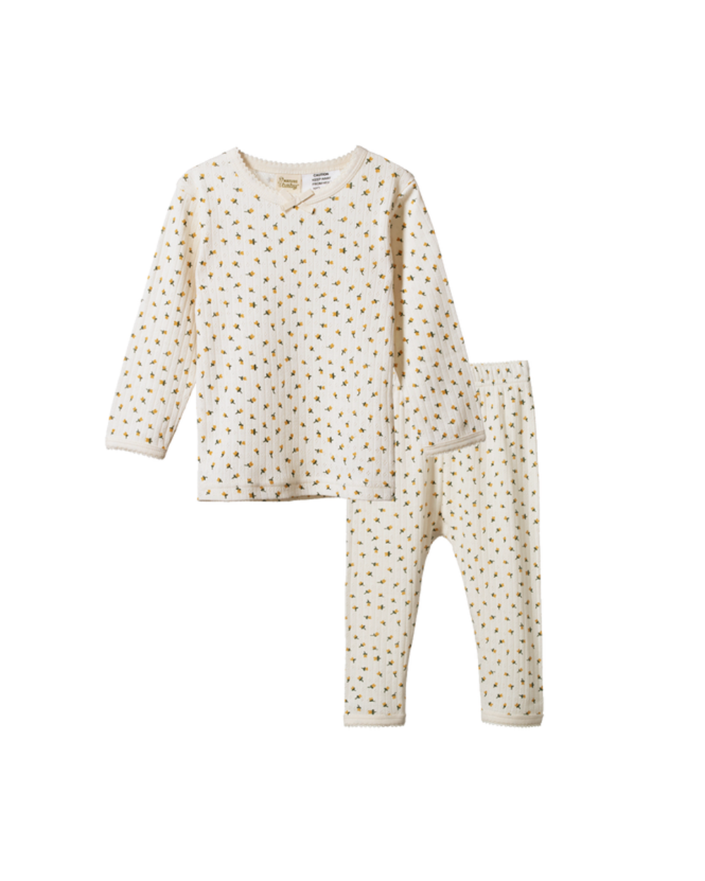 Long Sleeve Pointelle Pajamas - Tulip