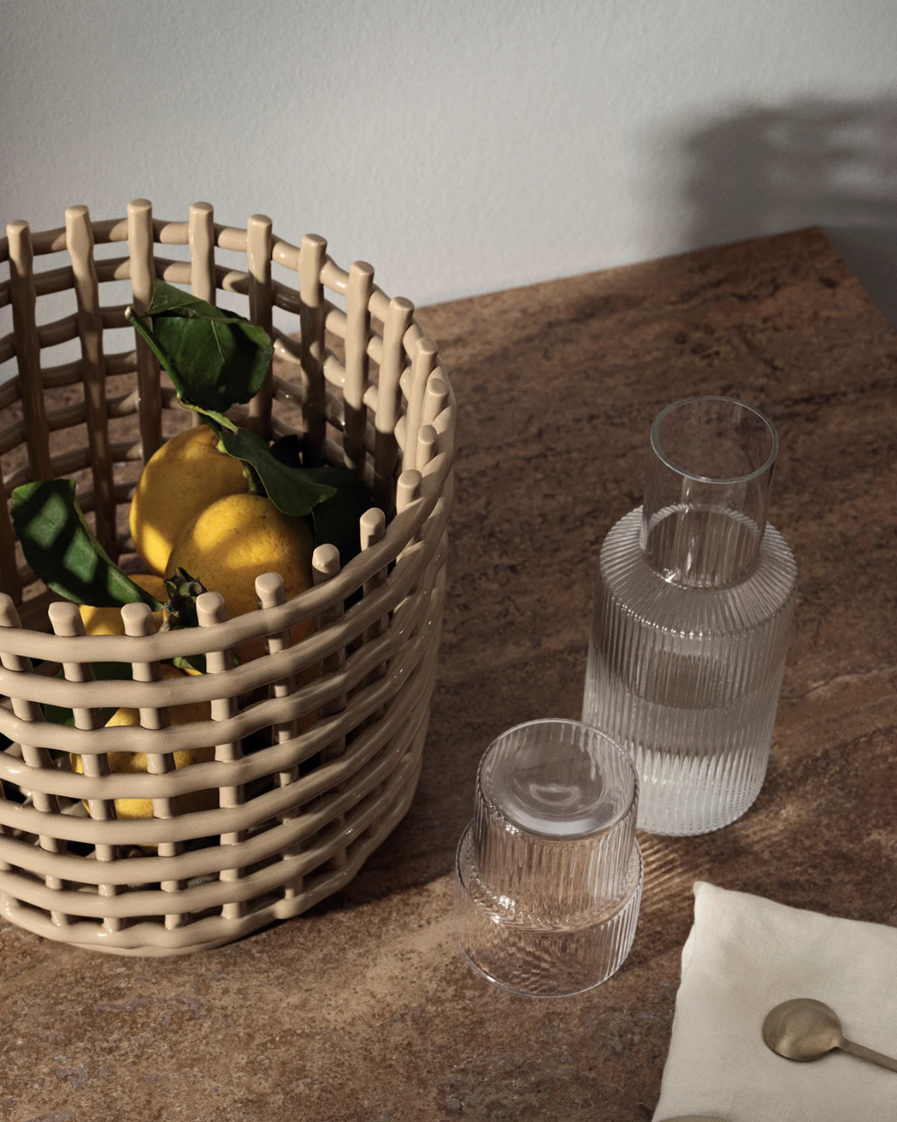 Ceramic Basket - Large - Cashmere