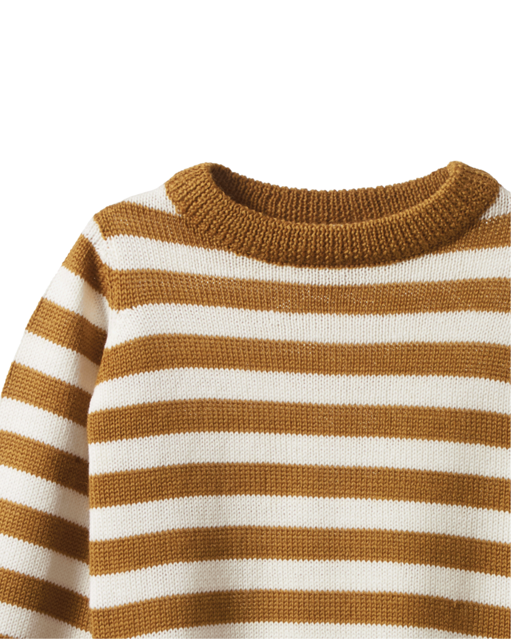 Merino Knit Pullover - Toffee Bold Stripe
