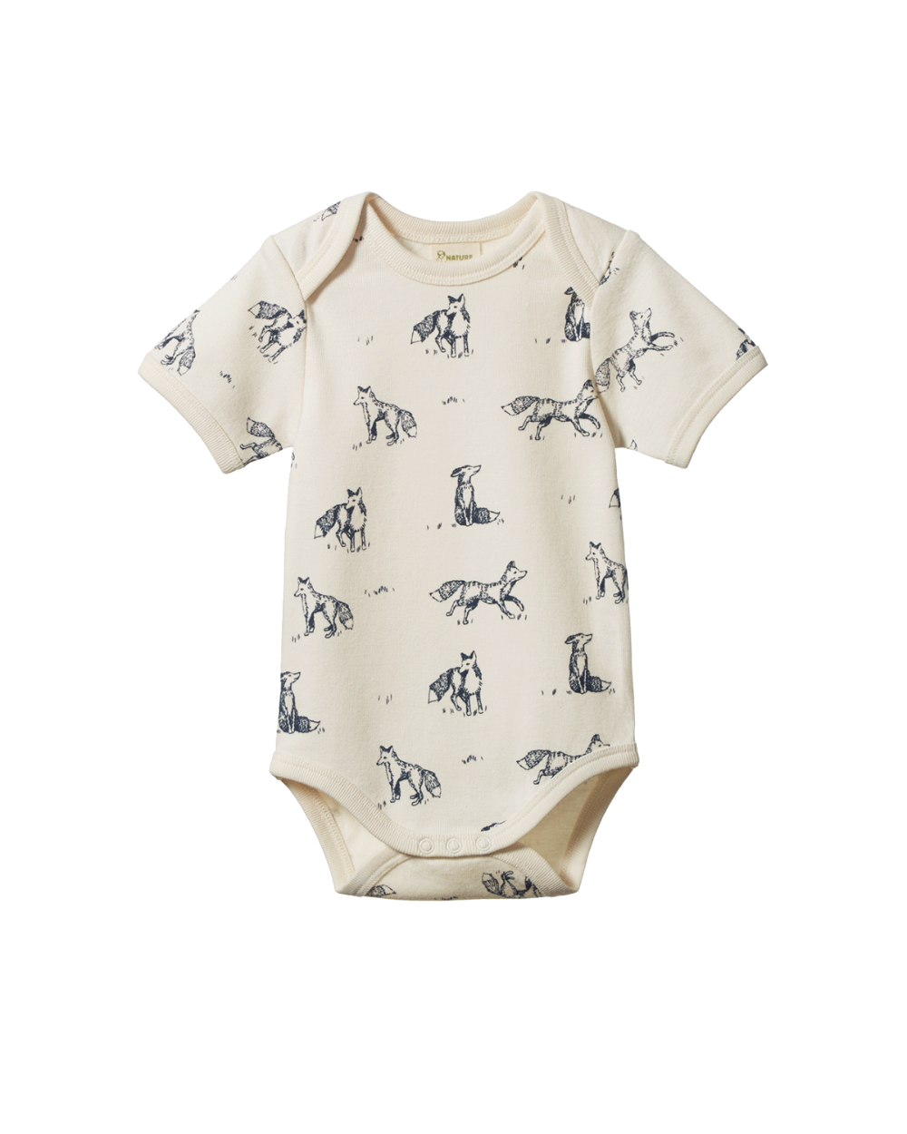 Organic Cotton Shortsleeve Bodysuit - Foxy Print